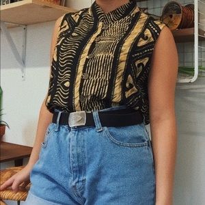 🌈 patterned button-up top 🌈